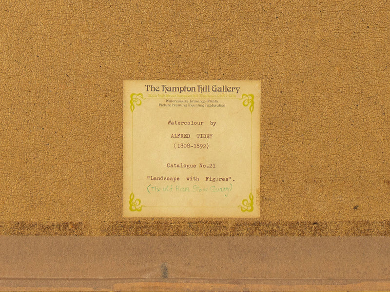 Alfred Tidey, La antigua cantera de piedra de Ham, Somerset – acuarela de finales del siglo XIX