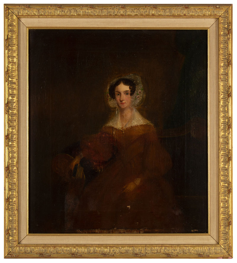 Portrait of a Seated Lady with Book – Original c.1830s oil painting