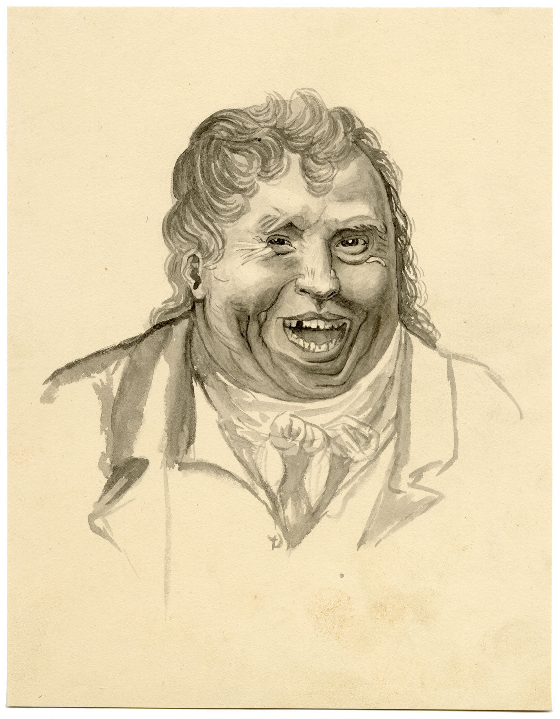 A Laughing Man – Original early 19th-century watercolour painting