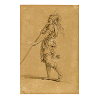 John White Abbott, Female Figure after Salvator Rosa – c.1805 ink & wash drawing