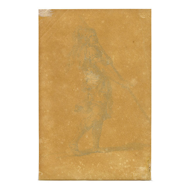 John White Abbott, Female Figure after Salvator Rosa – c.1805 ink & wash drawing