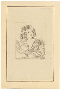 John White Abbott, Una Sibilla da Domenichino – Disegno originale a penna e inchiostro del 1805 circa