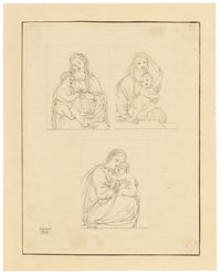 John White Abbott, Madonna & Child after Raphael – c.1805 ink drawing
