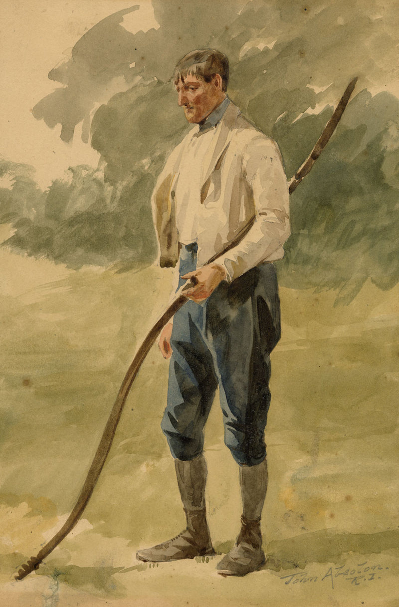 John Absolon RI, Lavoratore agricolo con falce – acquerello della metà del XIX secolo