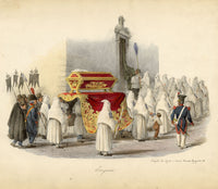 Gaetano Dura, Esequie Funeral Rites, Naples –early 19th-century lithograph print