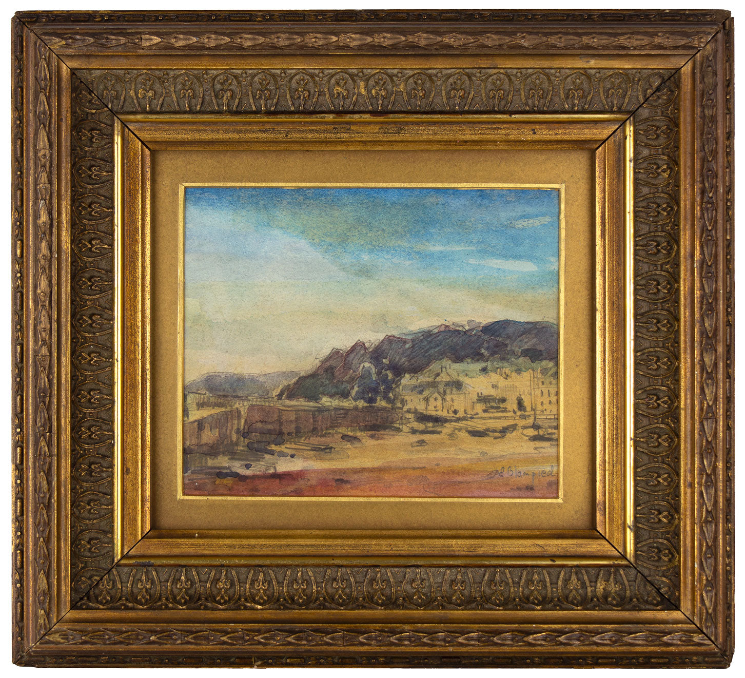 Edmund Blampied RBA RE, Old Court House, St Aubin, Jersey – 1958 watercolour