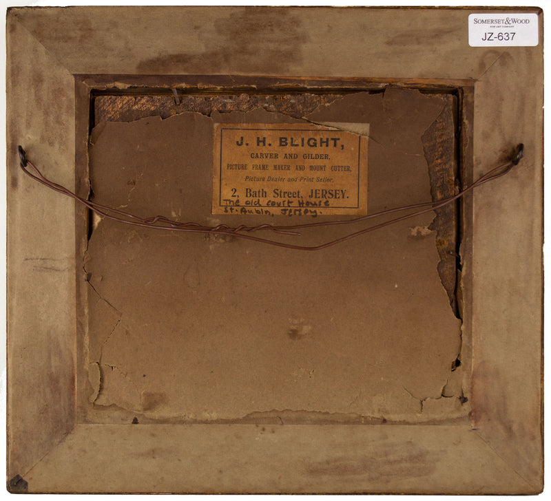 Edmund Blampied RBA RE, Antiguo Palacio de Justicia, St Aubin, Jersey – acuarela de 1958