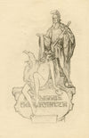 Vienna Secession Ex Libris Bookplate by Franz von Bayros – c.1910s etching