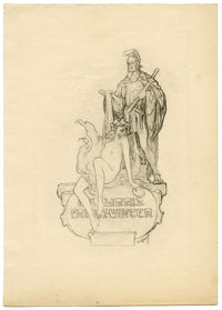 Vienna Secession Ex Libris Bookplate by Franz von Bayros – c.1910s etching