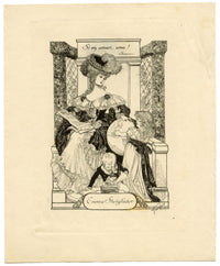 Vienna Secession Ex Libris Bookplate by Franz von Bayros – c.1910s etching