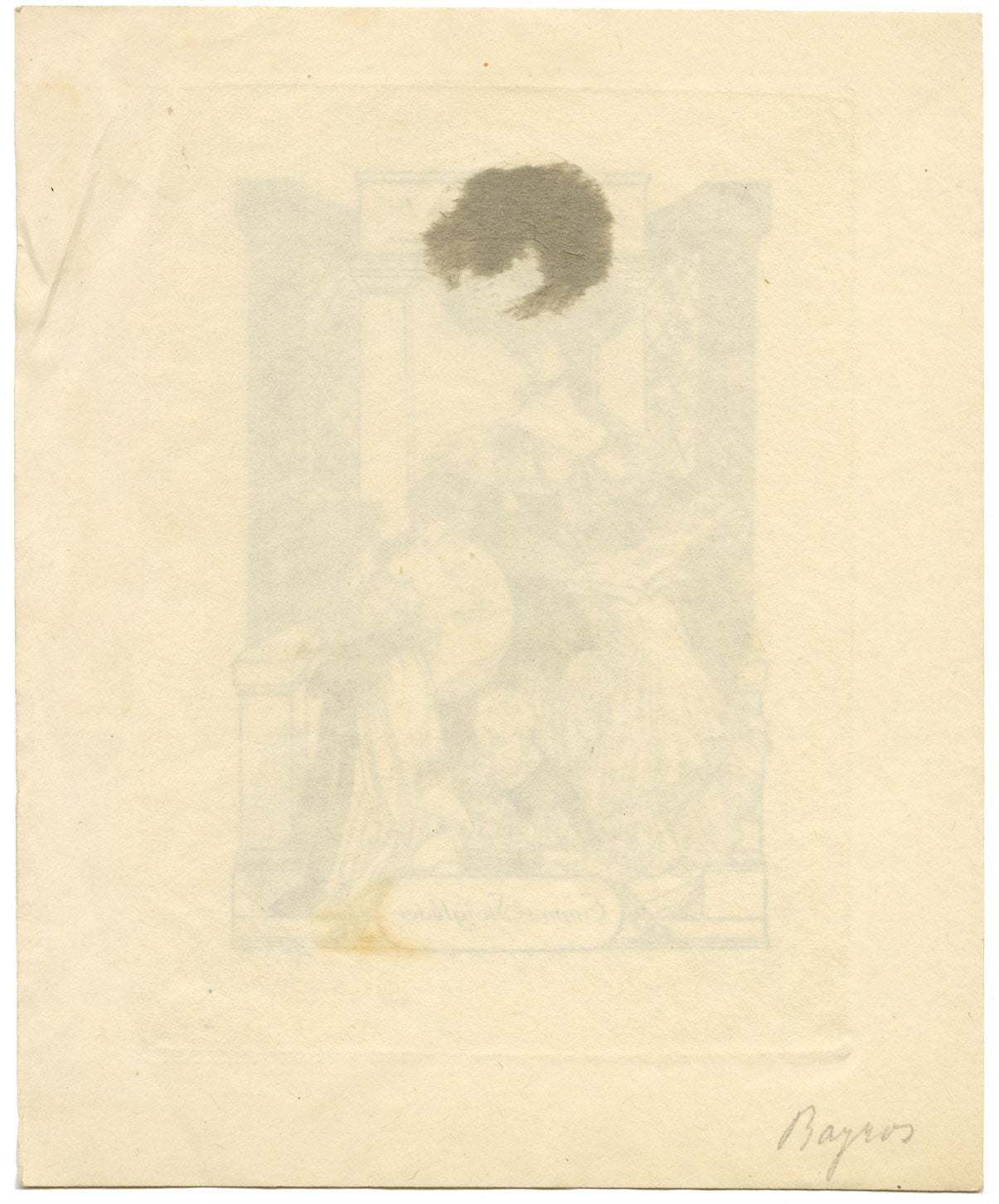 Vienna Secession Ex Libris Bookplate by Franz von Bayros – c.1910s etching