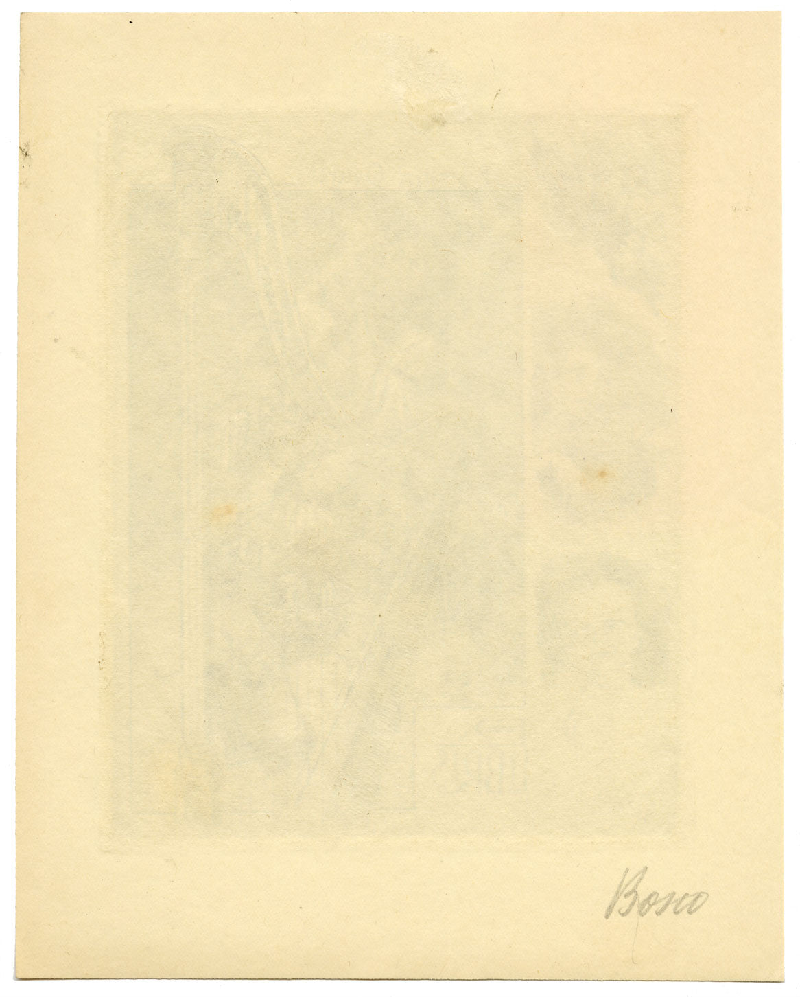 Ex libris de la Secesión de Viena, obra de Alfonso Bosco (grabado de la década de 1910)