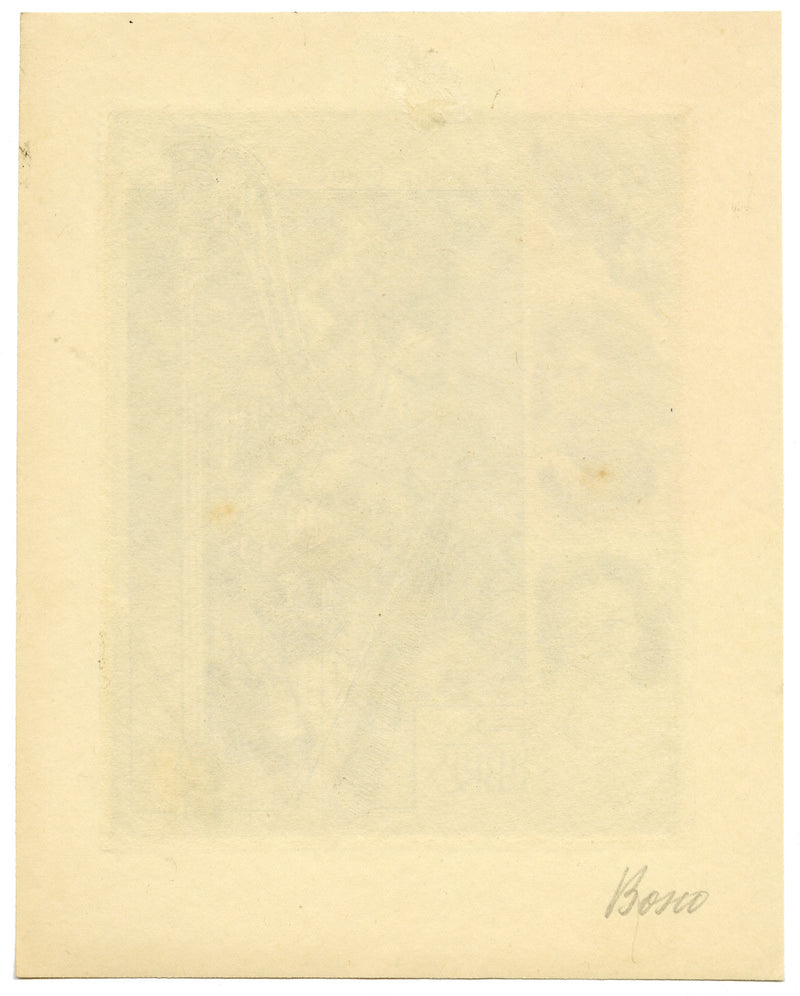 Ex libris de la Secesión de Viena, obra de Alfonso Bosco (grabado de la década de 1910)