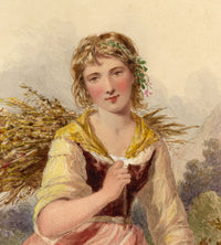 Henry Edrington Hobson, A Young Fern Gatherer – 1867 watercolour painting