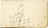 Charles & Infant Progeny – Original mid-19th-century graphite drawing
