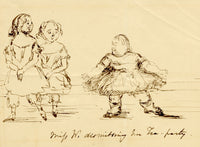 Manner of John Leech, Miss W Dismissing Her Tea-Party – mid-C19th ink drawing