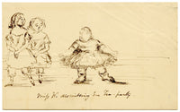 Manner of John Leech, Miss W Dismissing Her Tea-Party – mid-C19th ink drawing