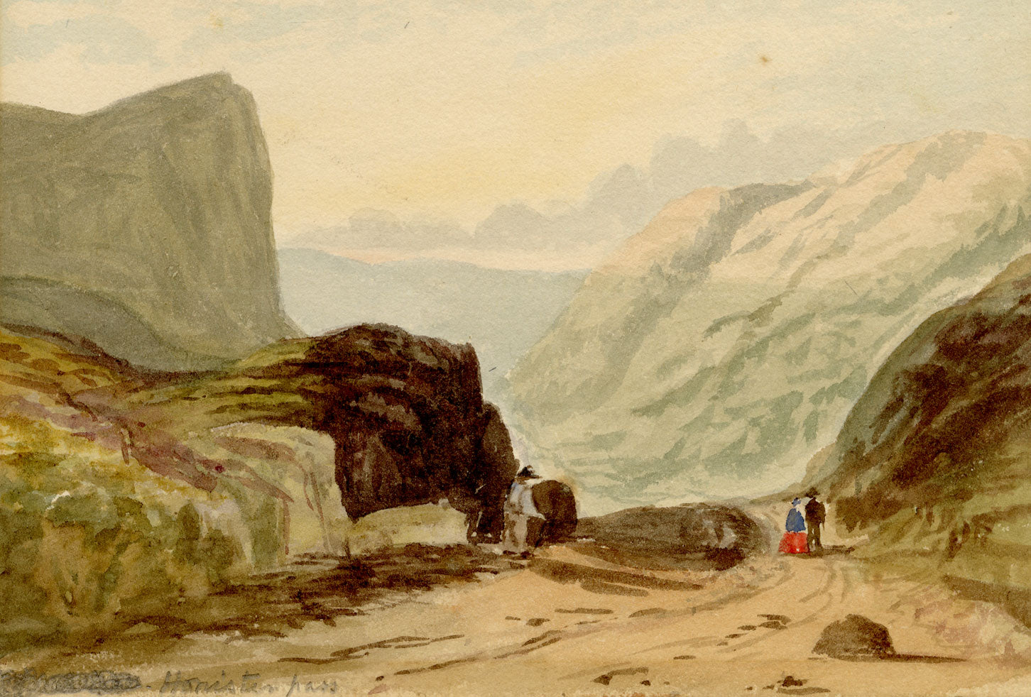 H.B.B. McCalmont, Honister Pass, Lake District – c.1877 watercolour painting