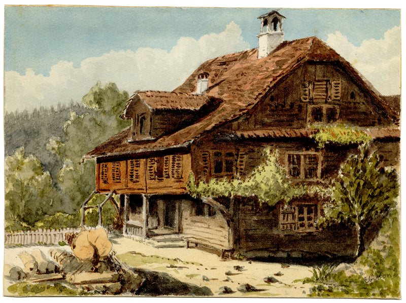 HBB McCalmont, Chalet en Ebikon, Lucerna, Suiza – acuarela de 1873