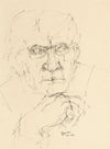 Anthony Palliser, Male Portrait Study – Original 1973 pen & ink drawing