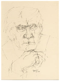 Anthony Palliser, Studio di ritratto maschile – Disegno originale a penna e inchiostro del 1973