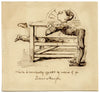 Pickford Robert Waller, Cartoon 'Ye Patent Mangle' – c.1860s pen & ink drawing