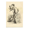 Pickford Robert Waller, Victorian Newsboy – Original c.1860s pen & ink drawing