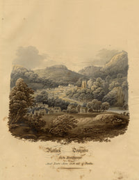Matlock on the River Derwent, Derbyshire – Original 1832 watercolour painting