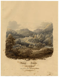 Matlock en el río Derwent, Derbyshire – Acuarela original de 1832