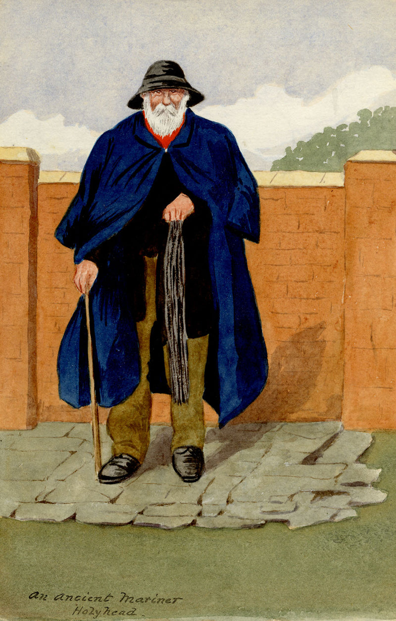 Ancient Mariner, Holyhead, Anglesey, North Wales – 1912 watercolour painting