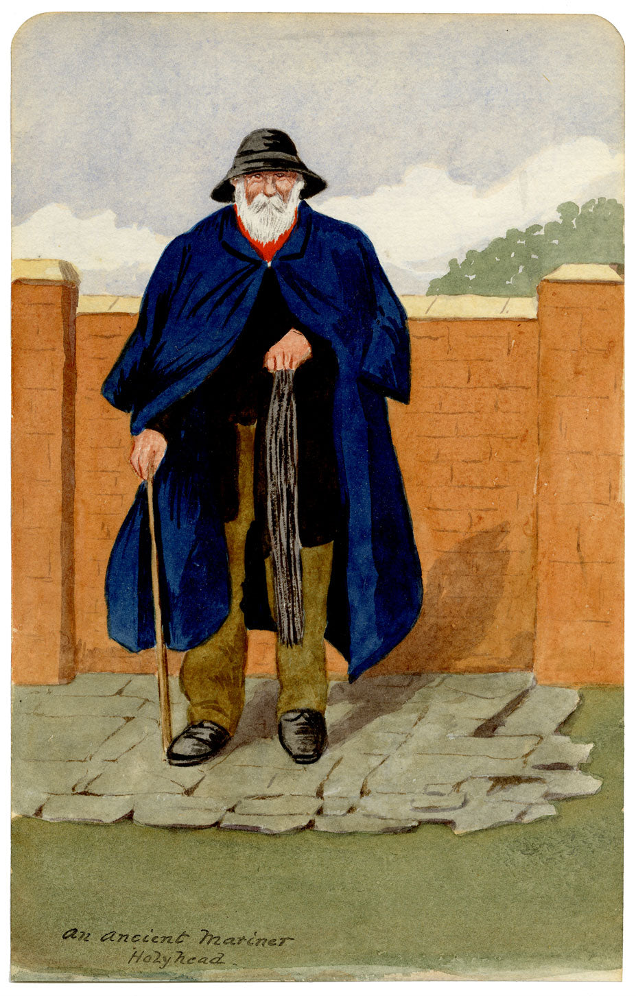 Ancient Mariner, Holyhead, Anglesey, North Wales – 1912 watercolour painting