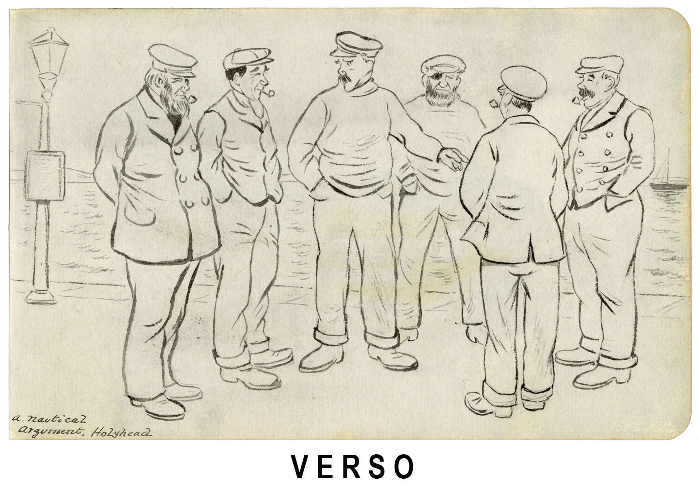 Antiguo marinero, Holyhead, Anglesey, Gales del Norte – acuarela de 1912