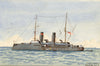 HMS Jason Minesweeper Warship, Holyhead, Anglesey, Wales – 1913 watercolour