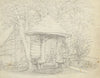 Garden Rotunda & Greenhouse – Original mid-19th-century graphite drawing