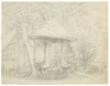 Garden Rotunda & Greenhouse – Original mid-19th-century graphite drawing
