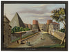 Escuela italiana, Porta San Paolo, Murallas Aurelianas, Roma – principios del siglo XIX gouache veduta