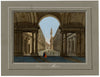 Escuela Italiana, Galerías Uffizi, Florencia – Veduta de acuarela de principios del siglo XIX