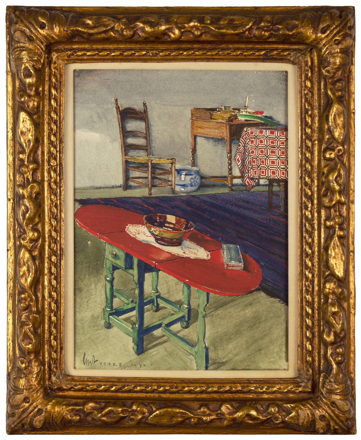 Gordon Mitchell Forsyth RI ARCA, A Dutch Interior – 1930 watercolour painting