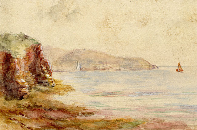 Mary Salter, Ansteys Cove, Torquay, Devon – early C20th watercolour painting
