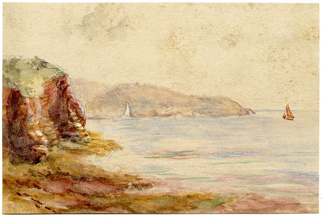 Mary Salter, Ansteys Cove, Torquay, Devon – acquerello dei primi del XX secolo