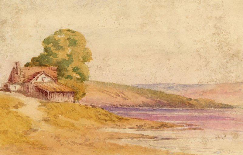 Louisa Eyre-Maunsell, Lakeside Cottage – mid-19th-century watercolour painting