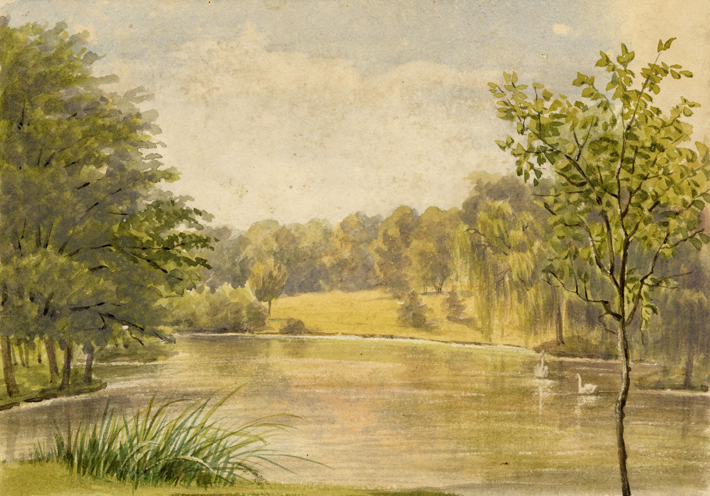 Florence C. Boughton-Leigh, Park in Bad Homburg, Germany – 1897 watercolour