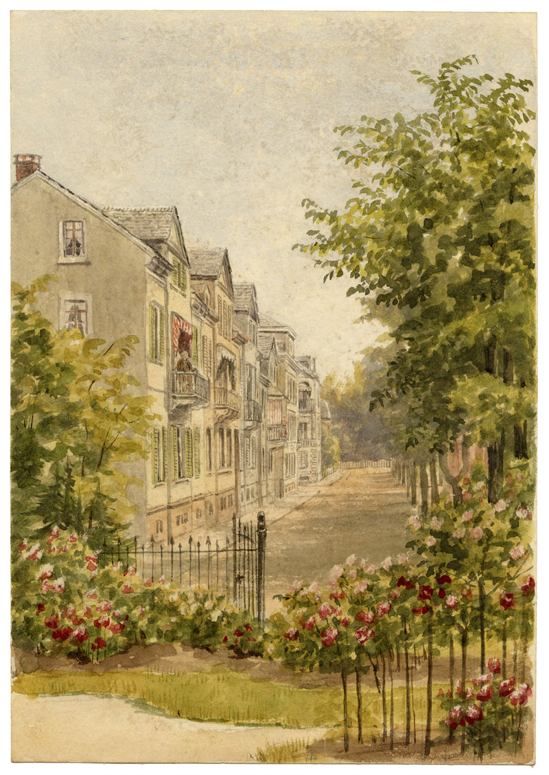 Florence C. Boughton-Leigh, From Hotel Riechelmann, Bad Homburg–1897 watercolour