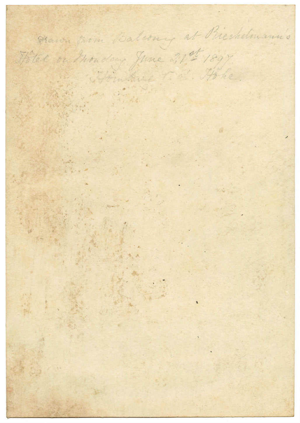 Florence C. Boughton-Leigh, From Hotel Riechelmann, Bad Homburg–1897 watercolour