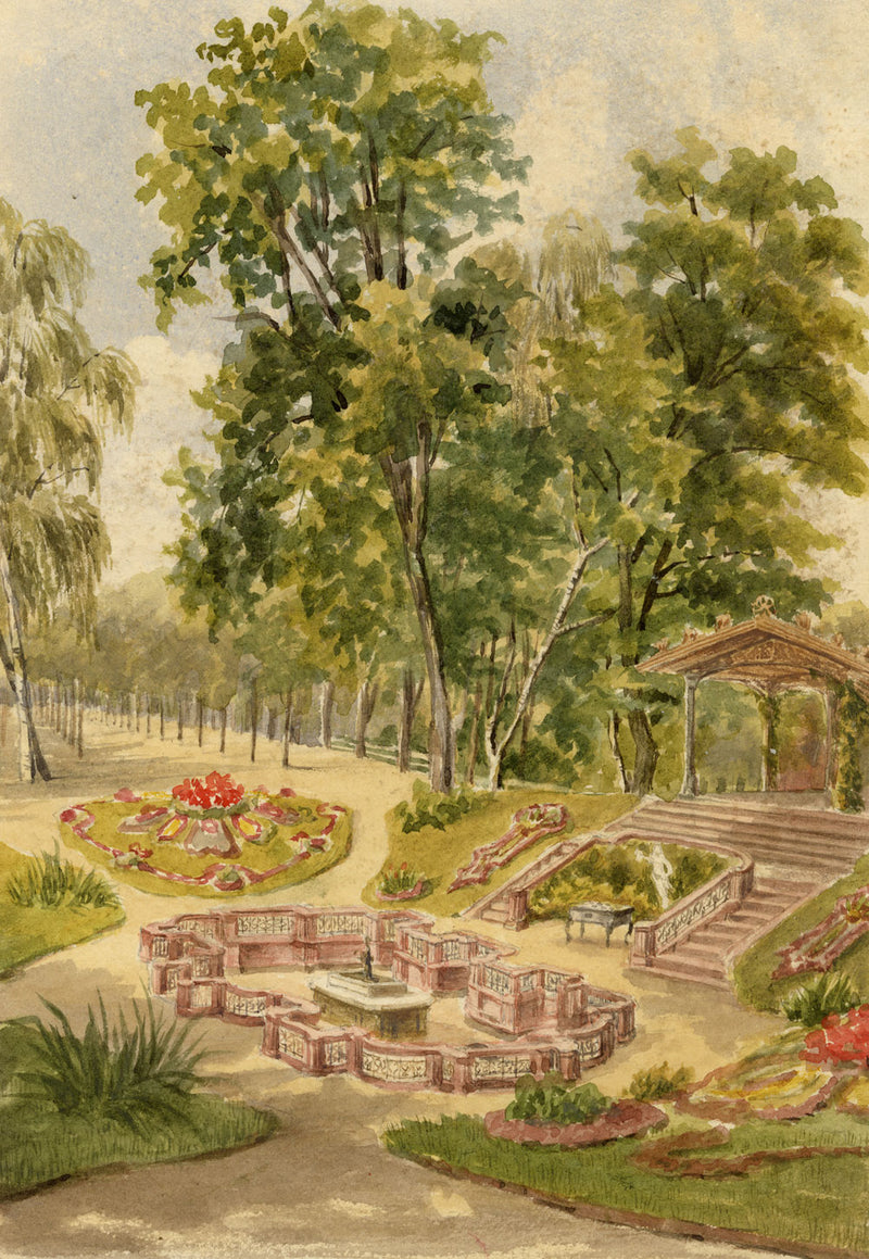 Florence C. Boughton-Leigh, Elisabethenbrunnen, Bad Homburg – 1897 watercolour