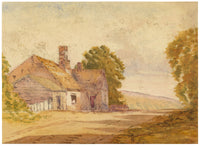 Louisa Eyre-Maunsell, Roadside Cottage – mid-19th-century watercolour painting