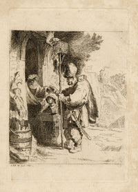 A.P.F., The Rat Catcher after Rembrandt – Original 1825 etching print