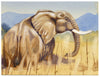 Leland M. Dundas, African Elephant, Kenya – Original 1920s watercolour painting