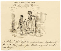 Fumetto "L'orgoglio non sente dolore" ispirato a John Leech – disegno a penna e inchiostro del XIX secolo