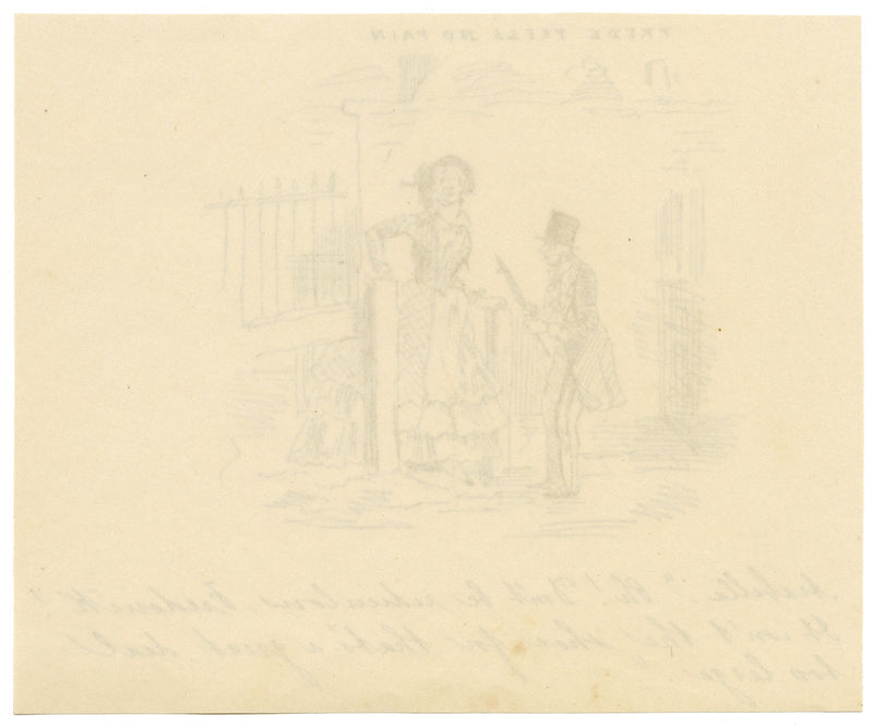 Fumetto "L'orgoglio non sente dolore" ispirato a John Leech – disegno a penna e inchiostro del XIX secolo